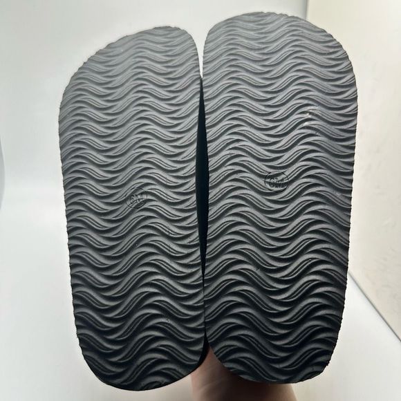 CUSHIONAIRE Women's Genuine Suede Cork Footbed Platform Clog 6 BLACK - Picture 5 of 7